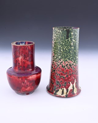 Lot 764 - Ruskin Pottery, two High Fired vases, 1912 and...