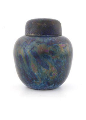 Lot 730 - Ruskin Pottery, a Kingfisher lustre ginger jar...