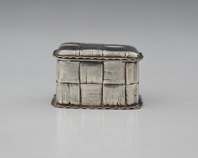 Lot 13 - A Victorian silver "Tromp L'Oeil" basketweave...