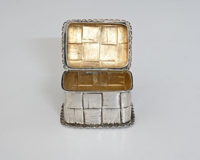 Lot 13 - A Victorian silver "Tromp L'Oeil" basketweave...