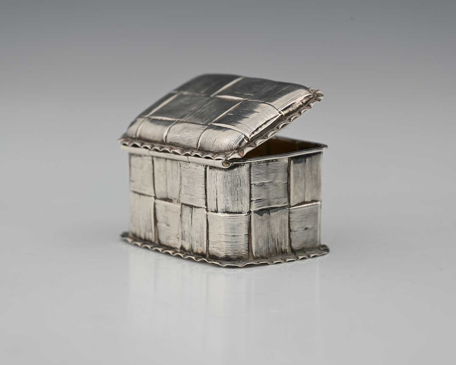Lot 13 - A Victorian silver "Tromp L'Oeil" basketweave...