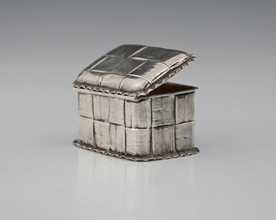 Lot 13 - A Victorian silver "Tromp L'Oeil" basketweave...