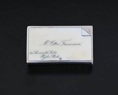 Lot 326 - A Victorian silver and enamel calling card...