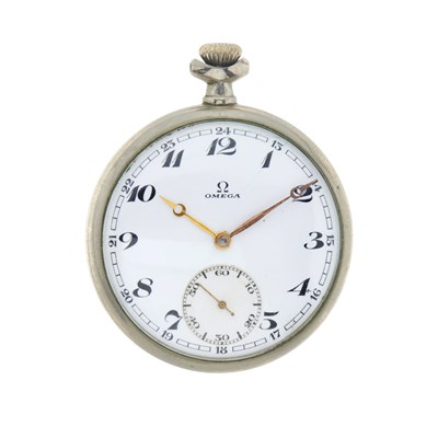 Lot 331 - Omega - A base metal pocket watch