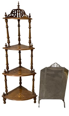 Lot 404 - A late Victorian walnut four-tier corner...