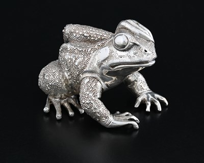 Lot 246 - An Elizabeth II novelty silver model of a frog...