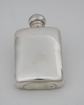 Lot 12 - A late Victorian silver hip flask, of rounded...