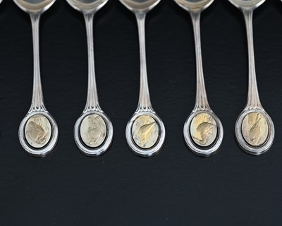 Lot 48 - A set of twelve Elizabeth II silver spoons,...