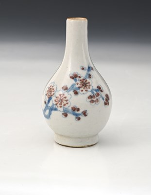 Lot 396 - A Chinese miniature bottle vase, Wucai style,...