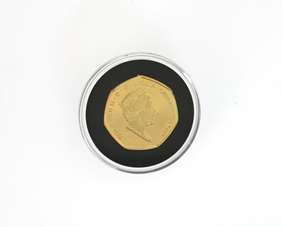 Lot 123 - D Day commemorative gold proof 50 pence coin,...