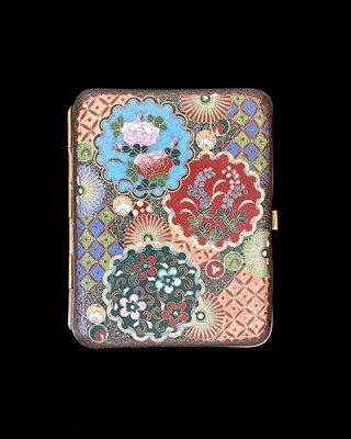 Lot 433 - A Japanese cloisonne cigarette case,...