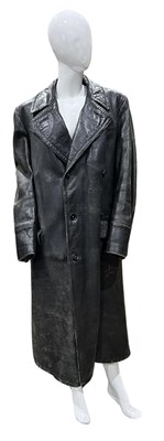 Lot 331 - WWII German long leather and sheepskin coat