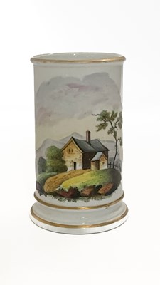 Lot 153 - An early 19th century Spode landscape painted...