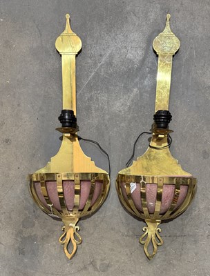 Lot 207 - Valenti, a pair of Middle-Eastern style brass...