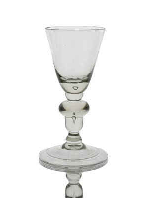 Lot 633 - An acorn knopped heavy baluster wine glass,...