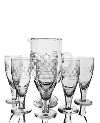 Lot 673 - Ludwig Kny for Stuart, an Art Deco cut glass...