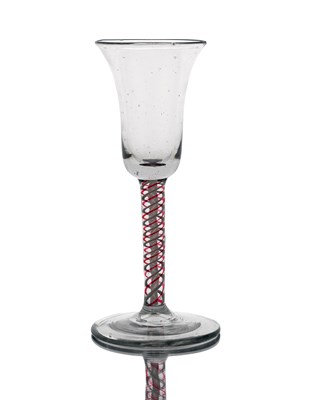 Lot 635 - A colour twist and opaque wine glass, circa...