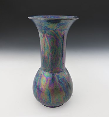 Lot 727 - Ruskin Pottery, a Kingfisher lustre vase, 1910,...