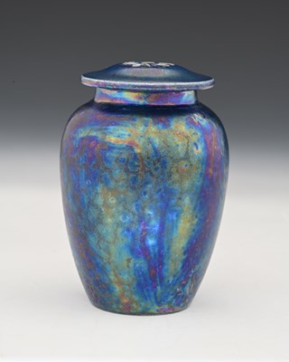 Lot 726 - Ruskin Pottery, a Kingfisher lustre vase and...