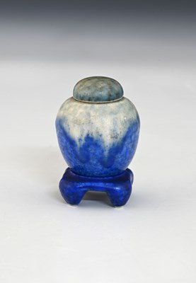 Lot 740 - Ruskin Pottery, a miniature Crystalline ginger...