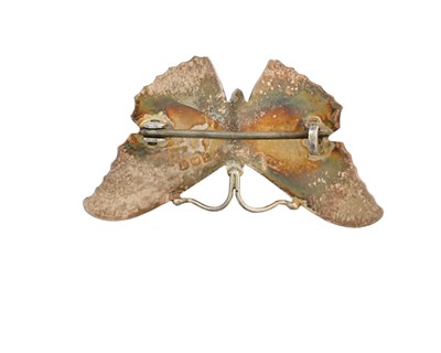 Lot 95 - A silver and enamelled butterfly brooch, J...