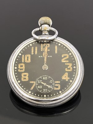 Lot 189 - Waltham, a military open face pocket watch,...