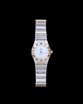 Lot 112 - Omega, a bi-metal Constellation bracelet watch