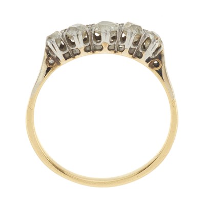 Lot 186 - An old-cut diamond five-stone ring