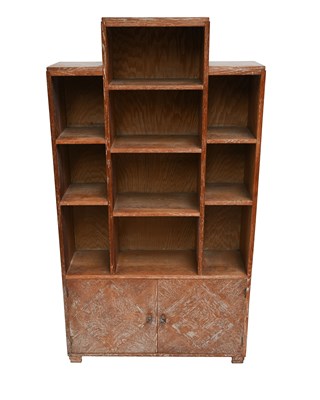 Lot 379 - An Art Deco limed oak 'skyscraper' bookcase in...