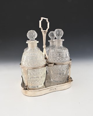 Lot 180 - Paul Storr, a George III silver four-bottle...