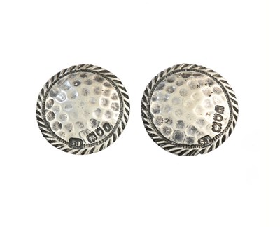 Lot 206 - A pair of Arts and Crafts silver buttons,...