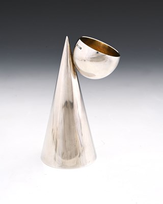 Lot 230 - Chris Knight, a Modernist silver double beaker,...