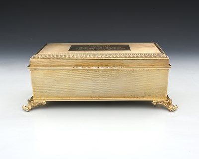 Lot 177 - An Elizabeth II silver gilt jewellery casket,...