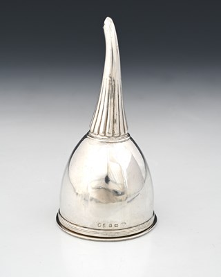 Lot 192 - A George III silver wine funnel, decorated...