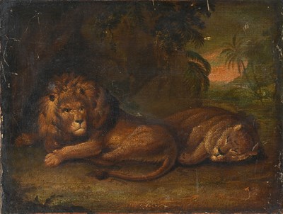 Lot 576 - British School, 19th Century, The Lions Den,...