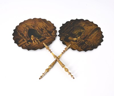 Lot 312 - A pair of Victorian papier mache and gilt...