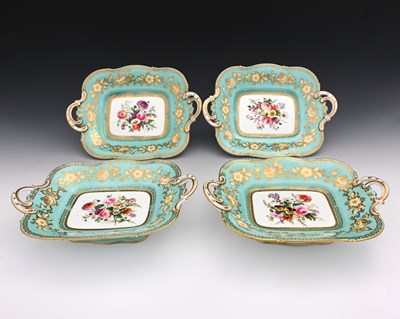 Lot 847 - Four Victorian floral painted comports,...