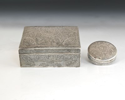 Lot 134 - Two Egyptian silver boxes, each decorated with...