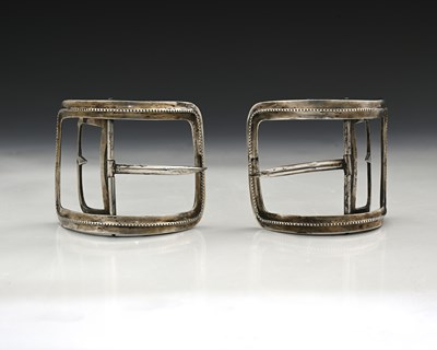 Lot 140 - A pair of Dutch silver buckles, of...