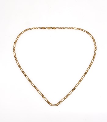 Lot 59 - A 9ct gold flat figaro-link chain