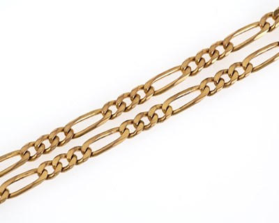 Lot 59 - A 9ct gold flat figaro-link chain