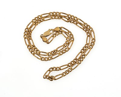 Lot 59 - A 9ct gold flat figaro-link chain