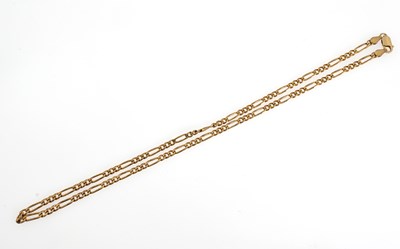 Lot 59 - A 9ct gold flat figaro-link chain