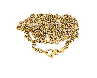 Lot 66 - An 18ct bi-colour gold fancy-link chain necklace