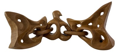 Lot 199 - A Contemporary carved wooden chain sculpture,...