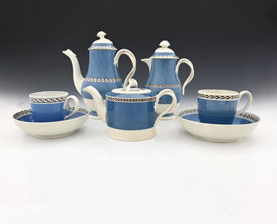 Lot 859 - A Neale and Co. pearlware mocha tea and coffee...