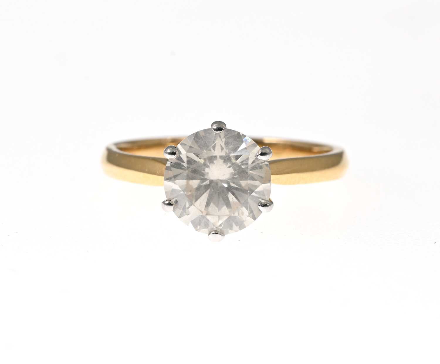 Lot 67 - An 18ct gold diamond single-stone ring