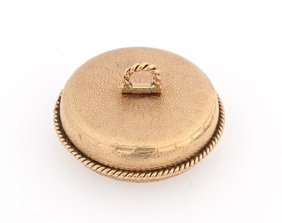 Lot 48 - Asprey, a mid 20th century 9ct gold engine turned pill box