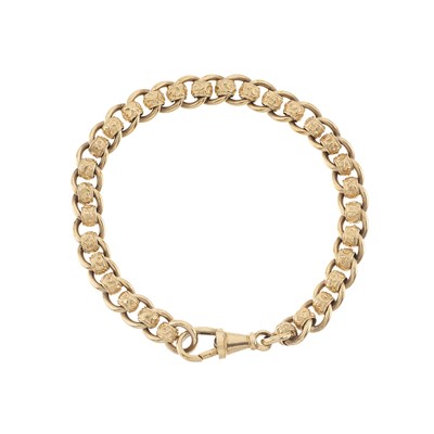 Lot 32 - A mid to late 20th century 9ct gold fancy-link bracelet