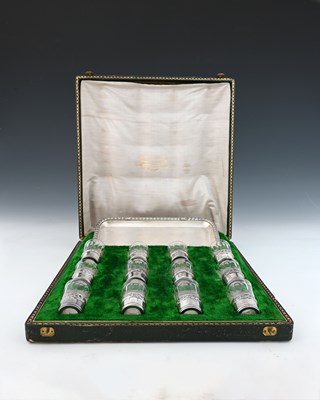 Lot 141 - A French cased liqueur set, the interior with...